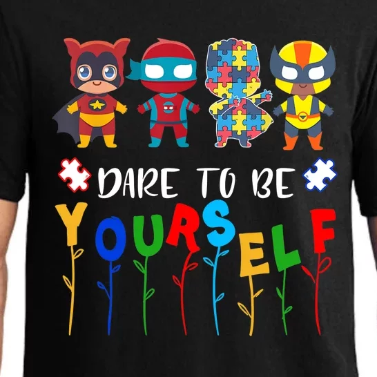 Dare to be yourself Autism Awareness Superheroes Pajama Set