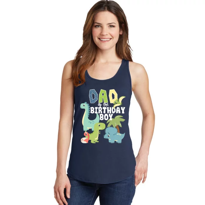 Dinosaurs Theme Birthday Dad Of The Birthday Boy Dinosaur Ladies Essential Tank