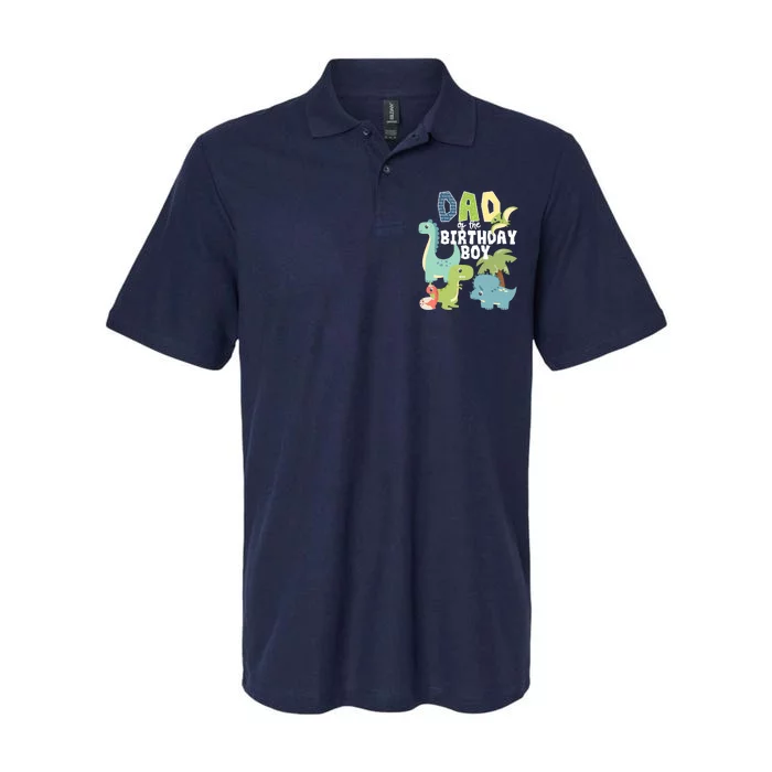 Dinosaurs Theme Birthday Dad Of The Birthday Boy Dinosaur Softstyle Adult Sport Polo