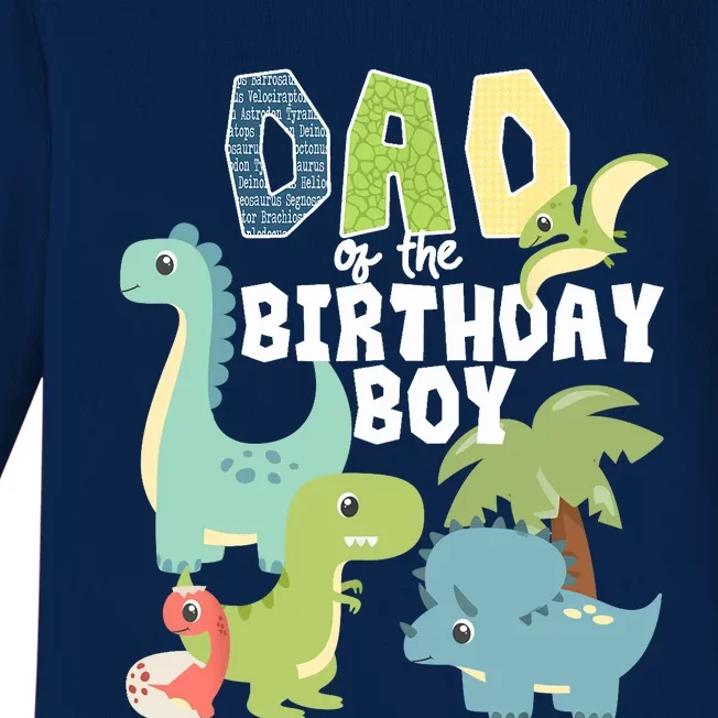 Dinosaurs Theme Birthday Dad Of The Birthday Boy Dinosaur Baby Long Sleeve Bodysuit