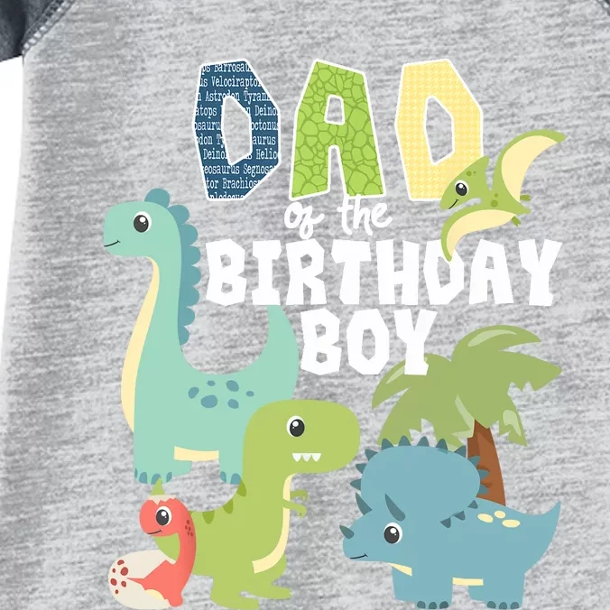 Dinosaurs Theme Birthday Dad Of The Birthday Boy Dinosaur Infant Baby Jersey Bodysuit