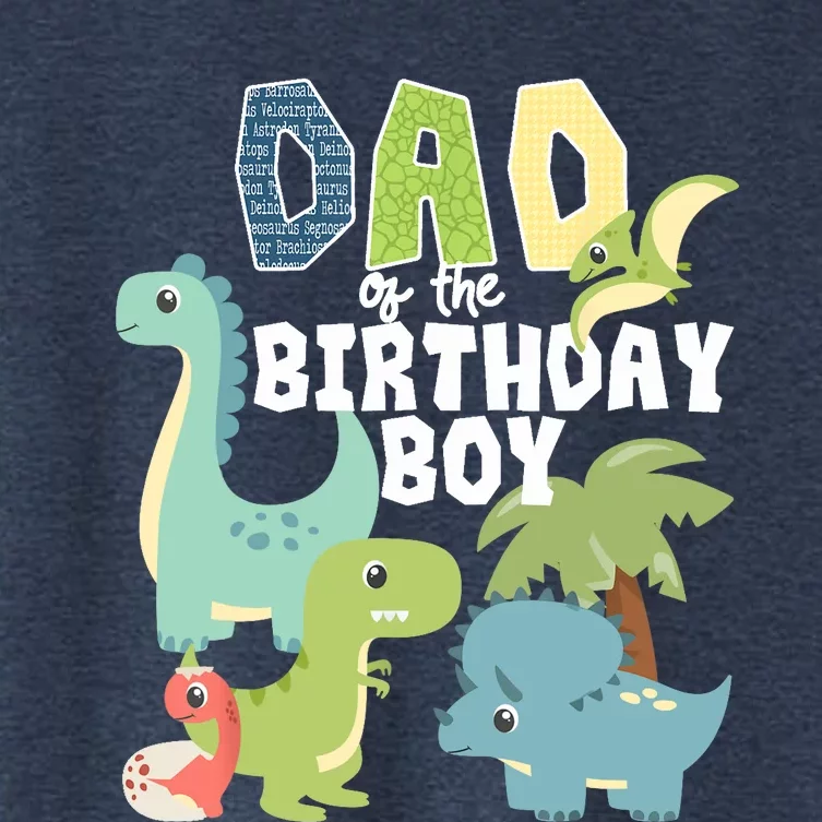 Dinosaurs Theme Birthday Dad Of The Birthday Boy Dinosaur Women's Crop Top Tee