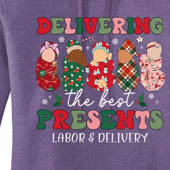 Delivering The Best Presents Labor Delivery Nurse Christmas Women's Pullover Hoodie