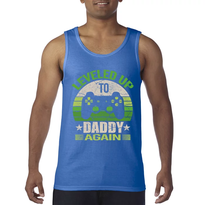 Daddy To Be Again Gift Leveled Up To Daddy Gift Gift Tank Top