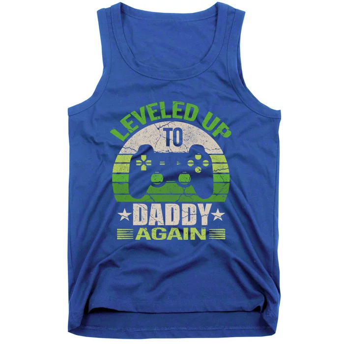 Daddy To Be Again Gift Leveled Up To Daddy Gift Gift Tank Top