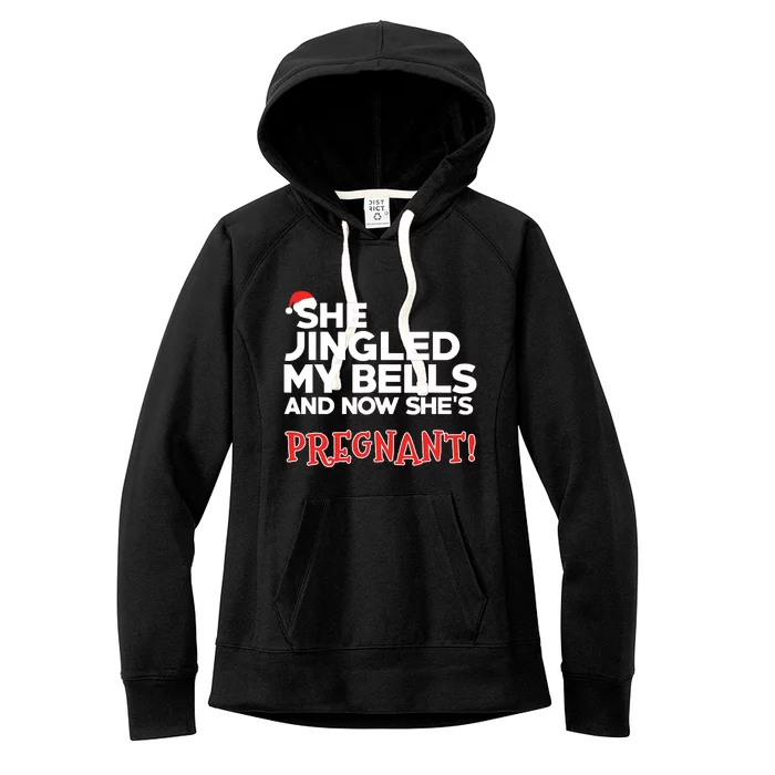 Dad To Be Funny Christmas Pregnancy Announcement Women's Fleece Hoodie