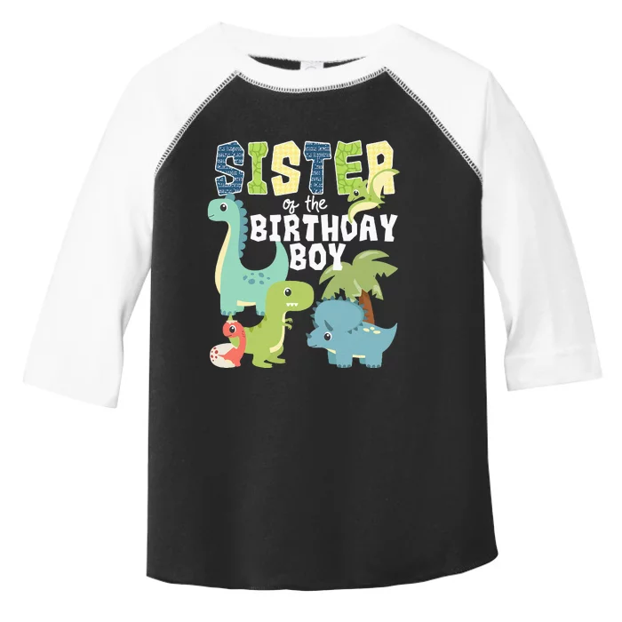 Dinosaurs Theme Birthday Sister Of The Birthday Boy Dinosaur Toddler Fine Jersey T-Shirt