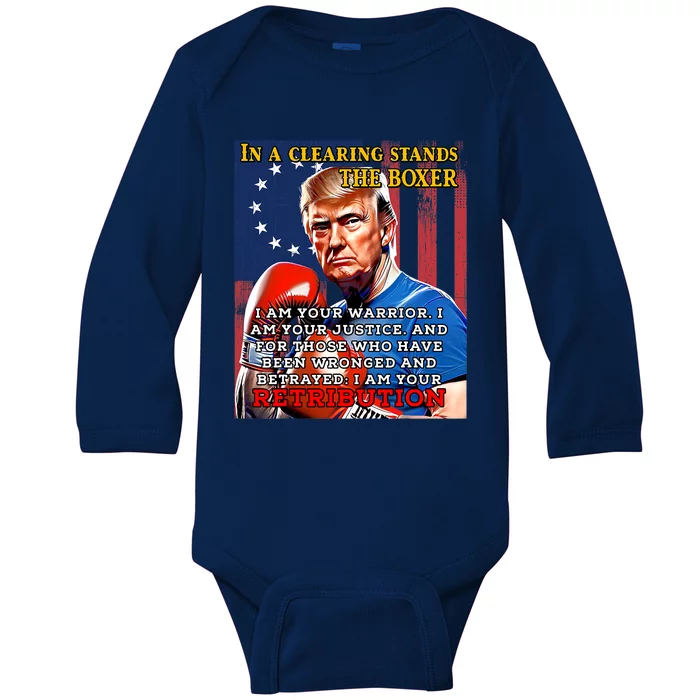 Donald Trump Boxer Indicted Jail Arrest Trump Mugshot Baby Long Sleeve Bodysuit