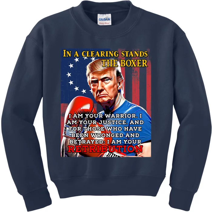 Donald Trump Boxer Indicted Jail Arrest Trump Mugshot Kids Sweatshirt