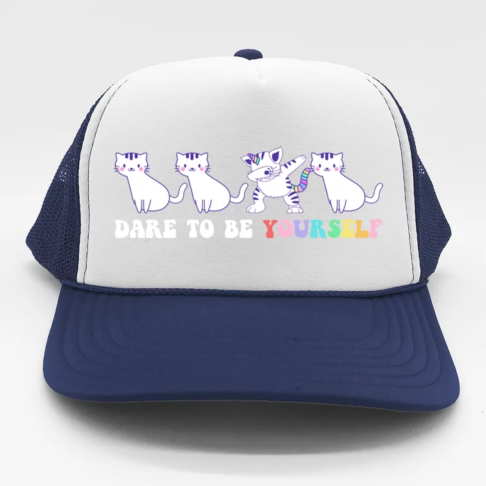 Dare To Be Yours Cute Gift Idea For A Caticorn Lovers Gift Trucker Hat