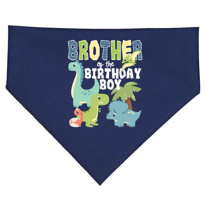 Dinosaurs Theme Birthday Brother Of The Birthday Boy USA-Made Doggie Bandana