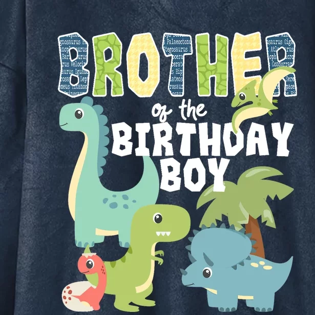 Dinosaurs Theme Birthday Brother Of The Birthday Boy Hooded Wearable Blanket