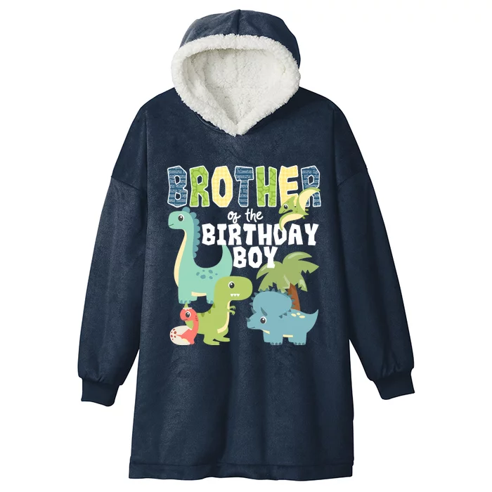 Dinosaurs Theme Birthday Brother Of The Birthday Boy Hooded Wearable Blanket