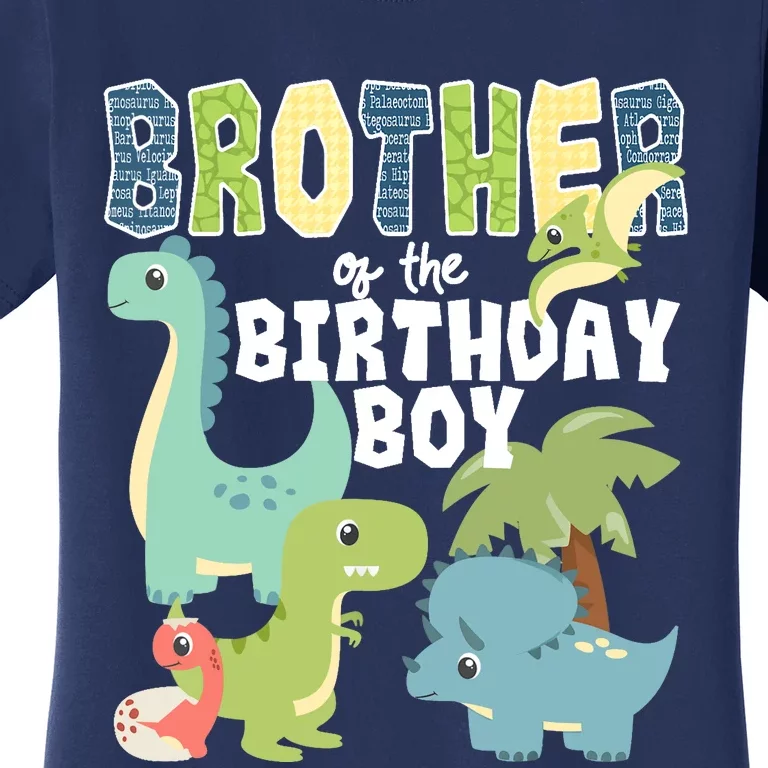 Dinosaurs Theme Birthday Brother Of The Birthday Boy Women's T-Shirt