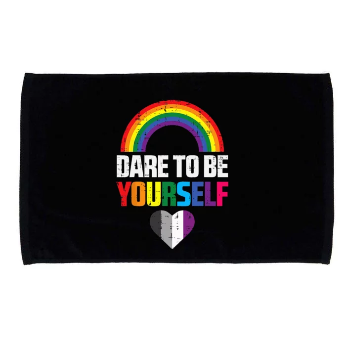 Dare To Be Yourself Asexual Ace Pride Flag LGBTQ Microfiber Hand Towel