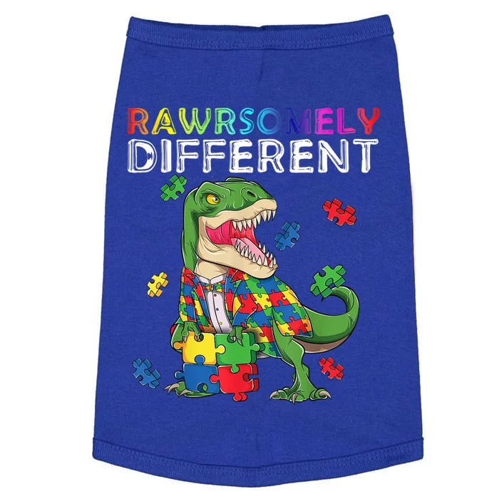 Dare To Be Yours Different Autism Awareness Dinosaur Cool Gift Doggie Tank