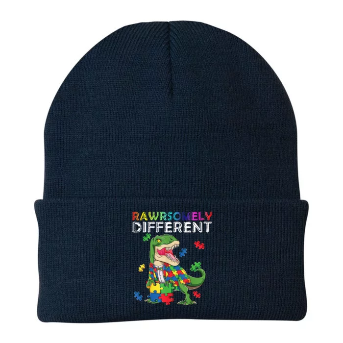 Dare To Be Yours Different Autism Awareness Dinosaur Cool Gift Knit Cap Winter Beanie