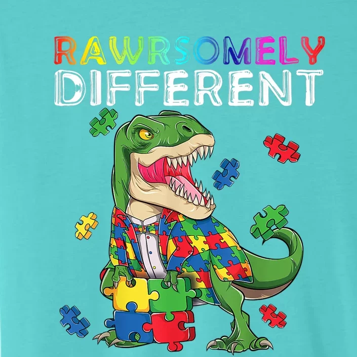 Dare To Be Yours Different Autism Awareness Dinosaur Cool Gift ChromaSoft Performance T-Shirt