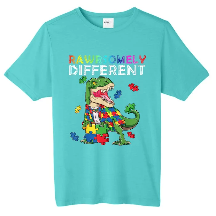 Dare To Be Yours Different Autism Awareness Dinosaur Cool Gift ChromaSoft Performance T-Shirt