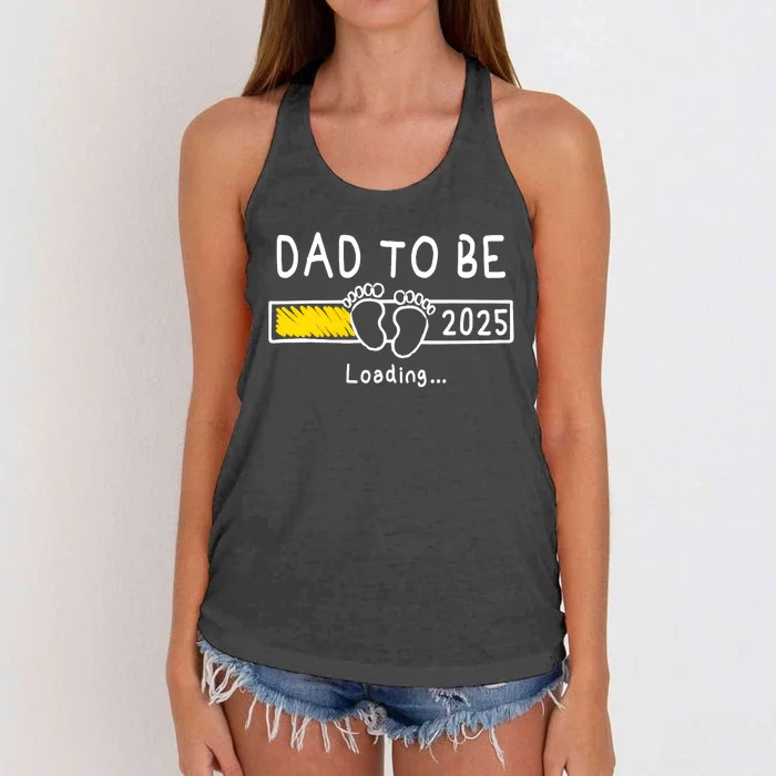 Dad To Be 2025 Dad Est 2025 Daddy To Be Promoted To Daddy Women's Knotted Racerback Tank