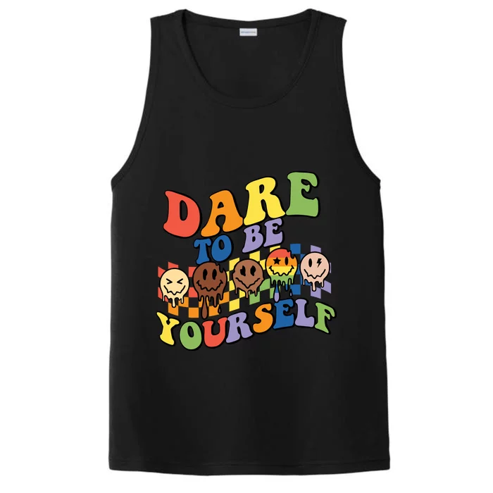 Dare To Be Yourself LGBT Rainbow Flag Pride Month Performance Tank