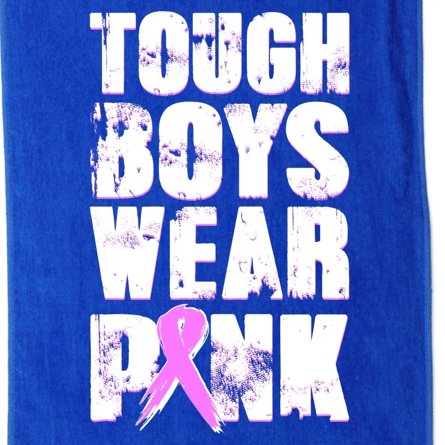 Distressed Tough Boys Wear Pink Breast Cancer Awareness Platinum Collection Golf Towel