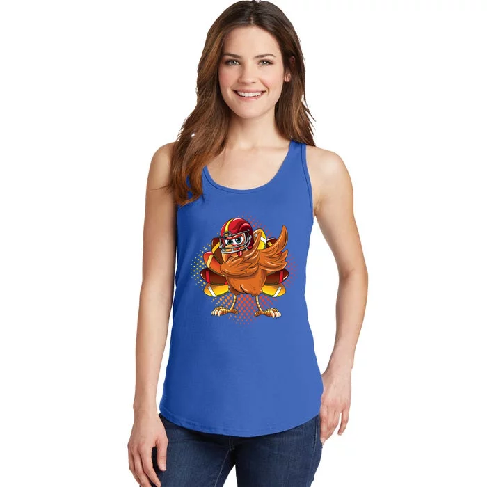 Dabbing Turkey Bowl Football Thanksgiving Cool Gift Ladies Essential Tank