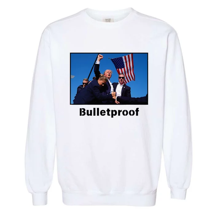 Donald Trump Bulletproof 2024 Presidential Candidate 45 Garment-Dyed Sweatshirt