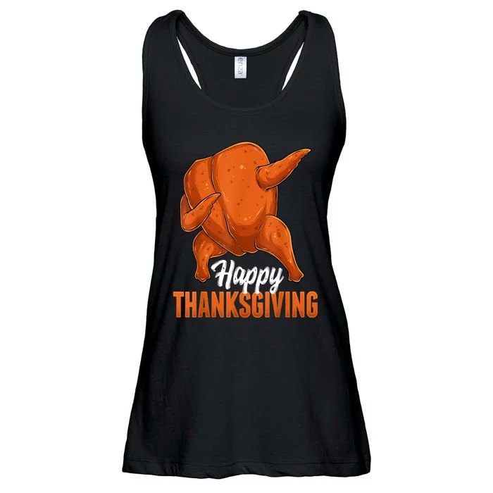 Dabbing Turkey Breast Thanksgiving Funny Dance Ladies Essential Flowy Tank