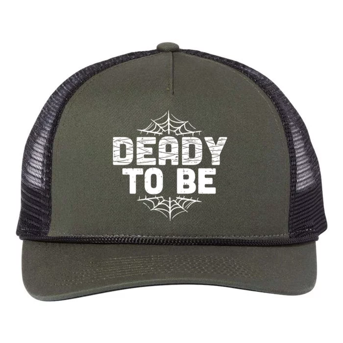 Deady To Be Soon New Dad Halloween Pregnancy Announcet Cool Gift Retro Rope Trucker Hat Cap