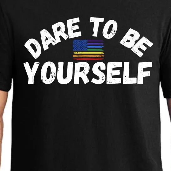 Dare To Be Yourself Pride March Cute LGBT Equality Women Men Pajama Set