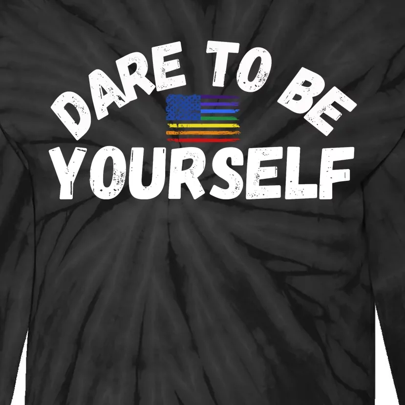 Dare To Be Yourself Pride March Cute LGBT Equality Women Men Tie-Dye Long Sleeve Shirt