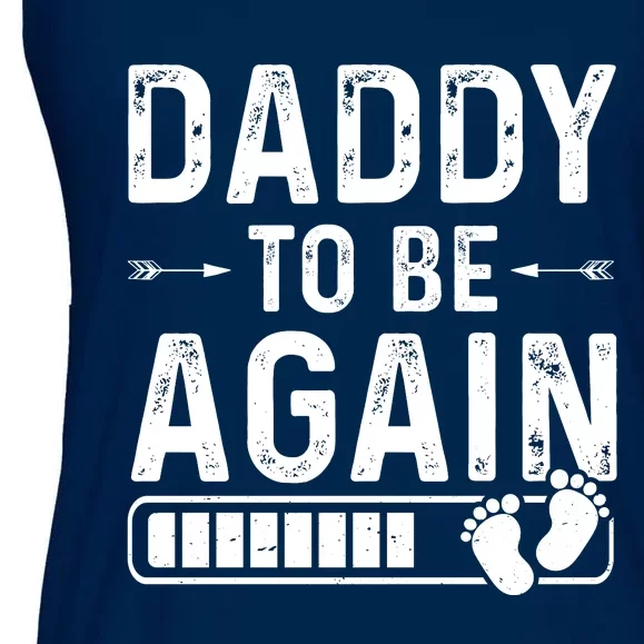 Daddy To Be Again New Dad Announcement Ladies Essential Flowy Tank