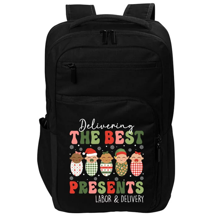 Delivering The Best Presents Labor Delivery Nurse Christmas Impact Tech Backpack