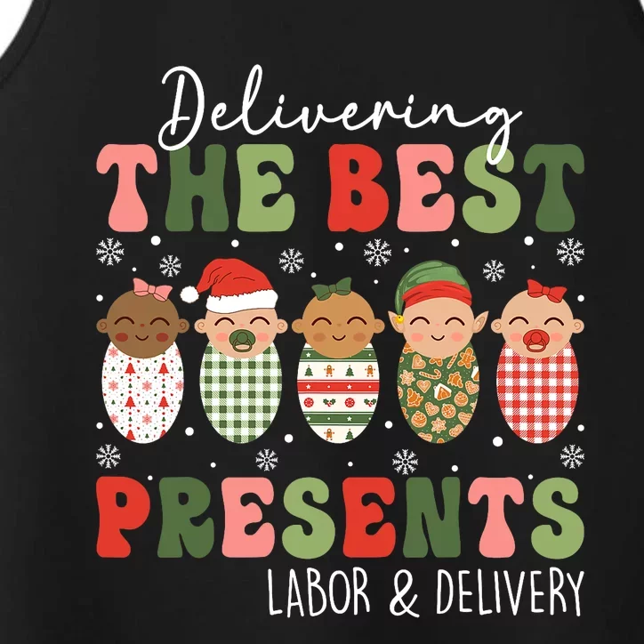 Delivering The Best Presents Labor Delivery Nurse Christmas Performance Tank