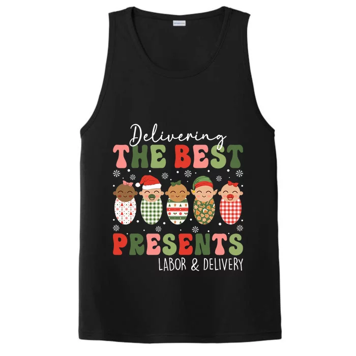 Delivering The Best Presents Labor Delivery Nurse Christmas Performance Tank