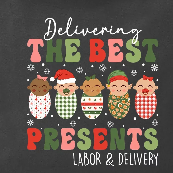 Delivering The Best Presents Labor Delivery Nurse Christmas Zip Tote Bag