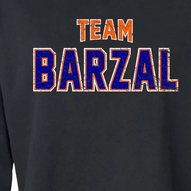 Distressed Team Barzal Surname Gift Proud Family Last Name Cropped Pullover Crew