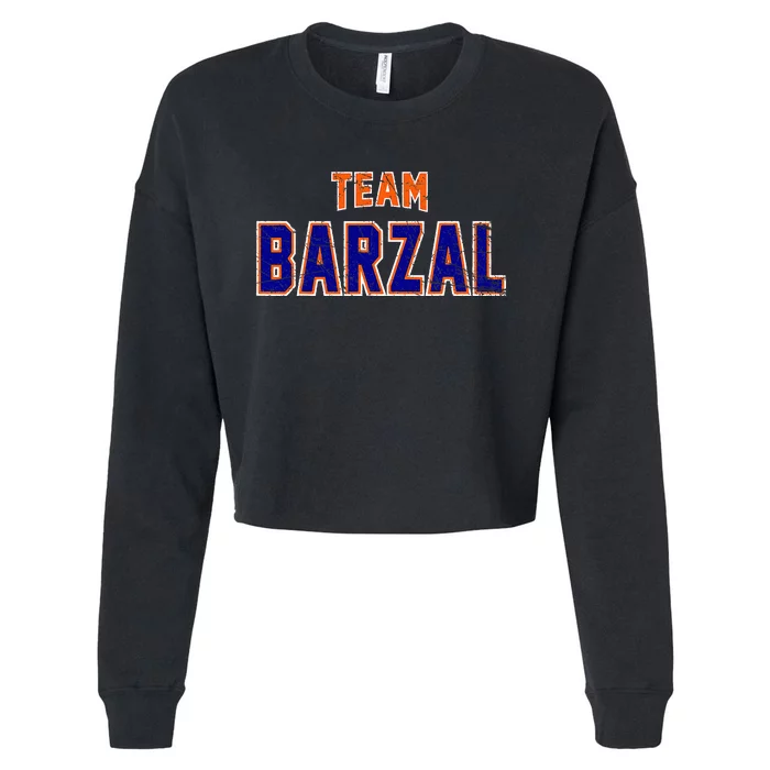 Distressed Team Barzal Surname Gift Proud Family Last Name Cropped Pullover Crew