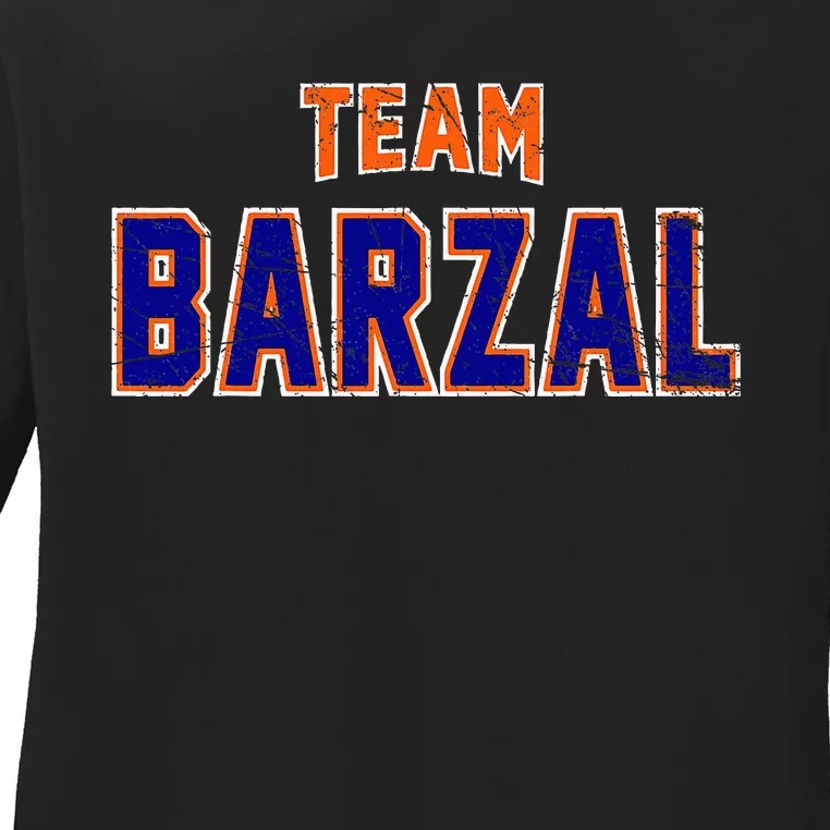 Distressed Team Barzal Surname Gift Proud Family Last Name Ladies Long Sleeve Shirt