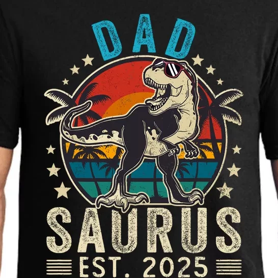 Dad To Be 2025 Dad Saurus Dinosaur Promoted To Daddy 2025 Pajama Set