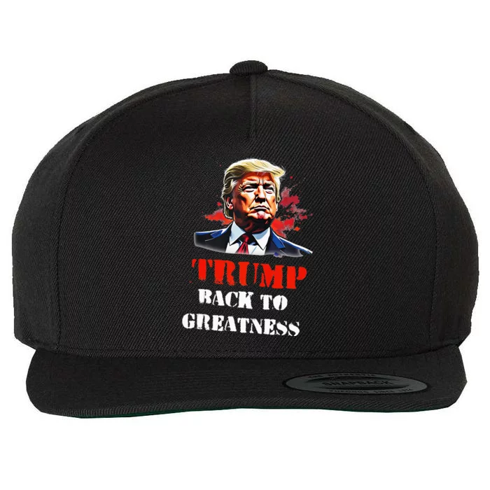 Donald Trump Back To Greatness President Trump 2024 Wool Snapback Cap