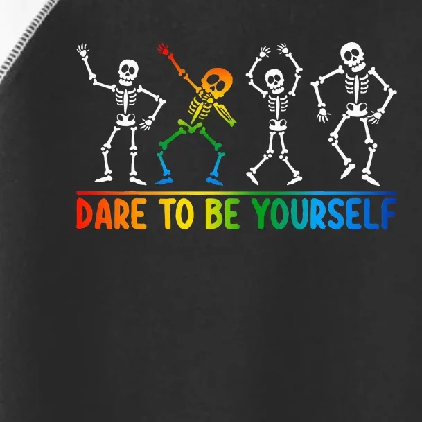 Dare To Be Yourself Cute Dabbing Lgbtq Pride Toddler Fine Jersey T-Shirt