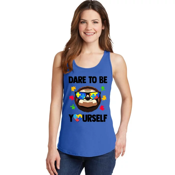 Dare To Be Yourself Autism Awareness Gift Ladies Essential Tank