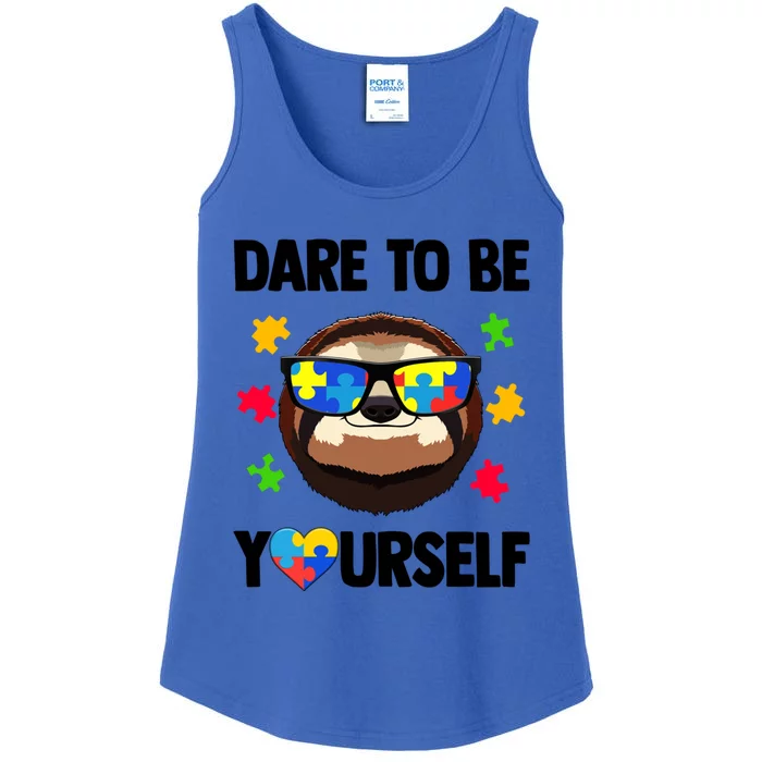 Dare To Be Yourself Autism Awareness Gift Ladies Essential Tank