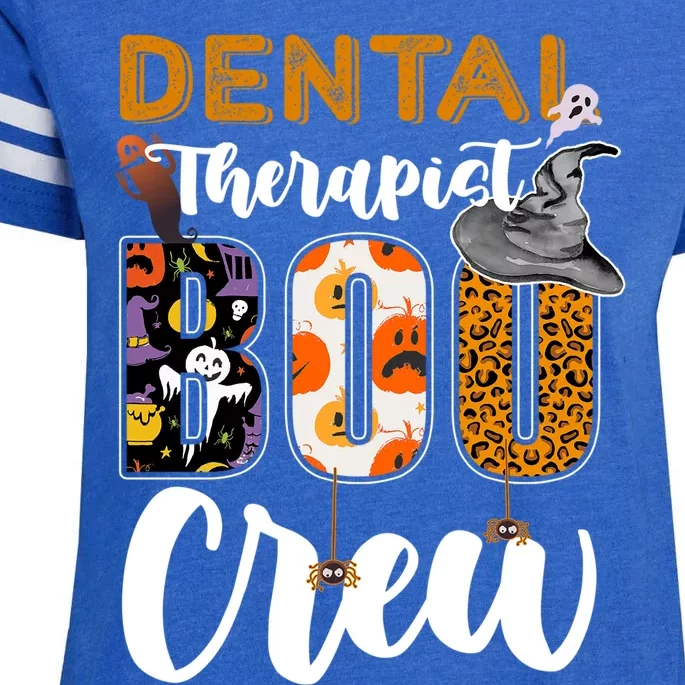 Dental Therapist Boo Crew Halloween Costume Dentist Funny Gift Enza Ladies Jersey Football T-Shirt