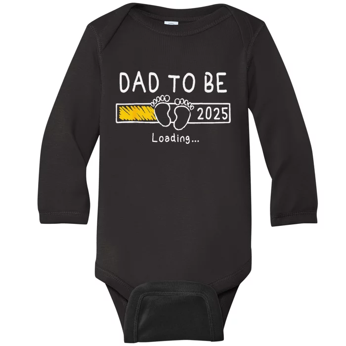 Dad To Be 2025 Dad Est 2025 Daddy To Be Promoted To Daddy Baby Long Sleeve Bodysuit