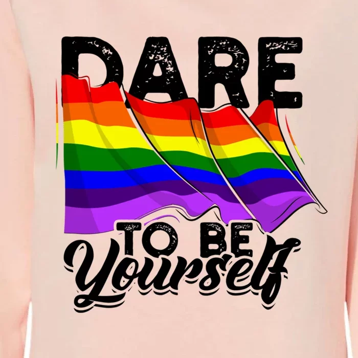 Dare To Be Yourself Lgbtq Pride And Equality Gift Womens California Wash Sweatshirt