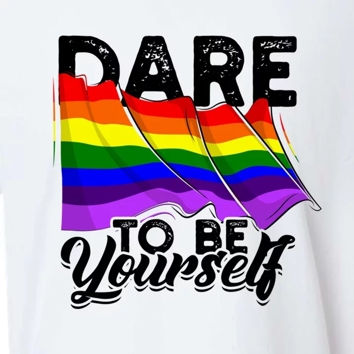 Dare To Be Yourself Lgbtq Pride And Equality Gift Sueded Cloud Jersey T-Shirt