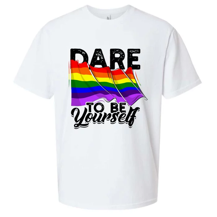 Dare To Be Yourself Lgbtq Pride And Equality Gift Sueded Cloud Jersey T-Shirt